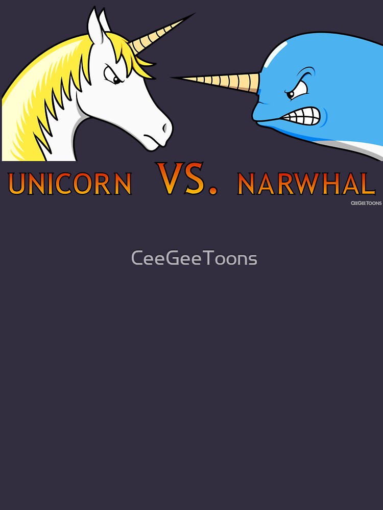 Unicorn Vs. Narwhal by CeeGeeToons