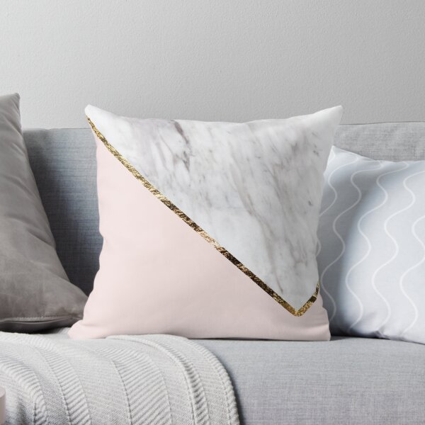 Vogue series - marble blush geo Throw Pillow