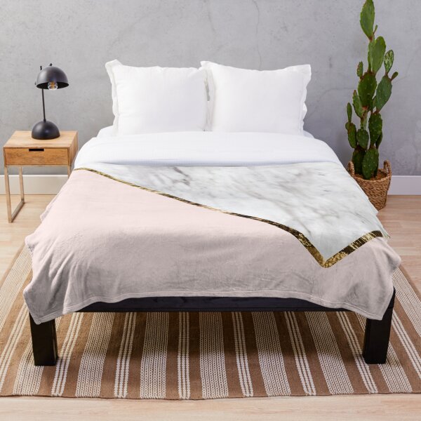 Vogue series - marble blush geo Throw Blanket