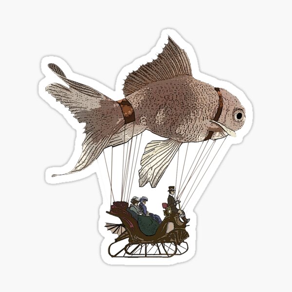 Goldfish Dirigible Sticker Sticker