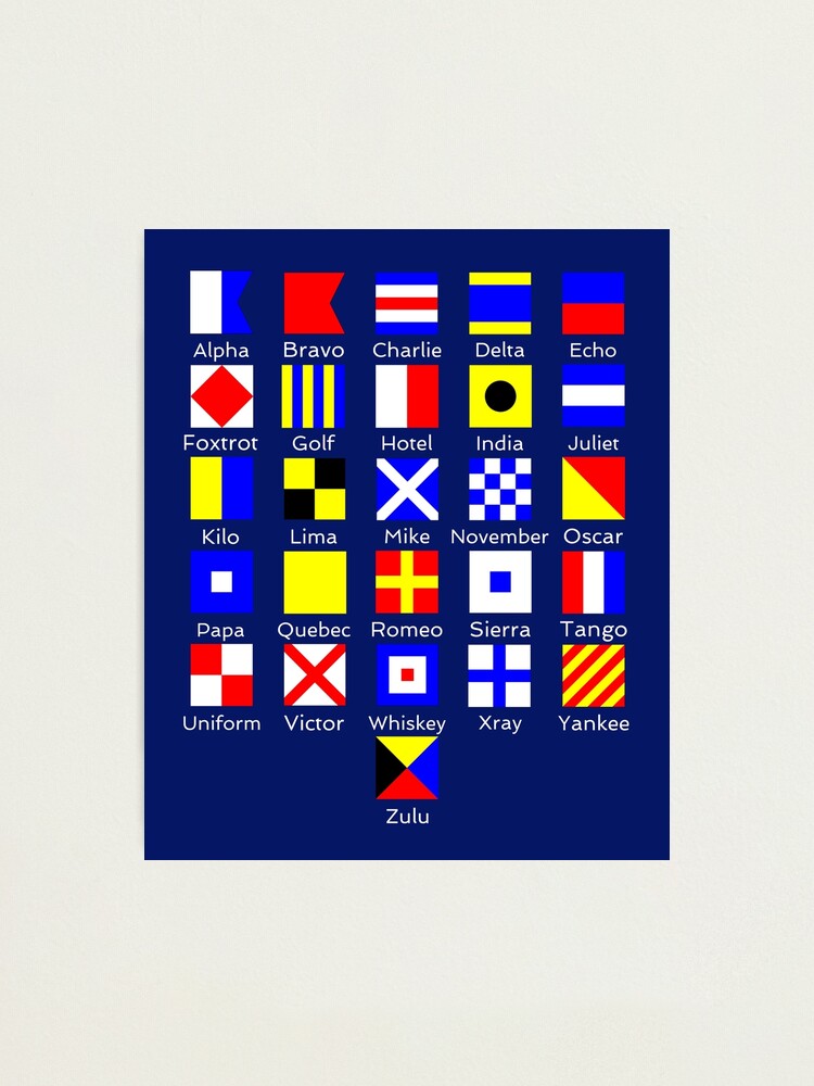 sailing-nautical-signal-flag-alphabet-photographic-print-for-sale-by-wibbledesign-redbubble for Free Printable Nautical Flag Alphabet Sailing Nautical Signal Flag Alphabet