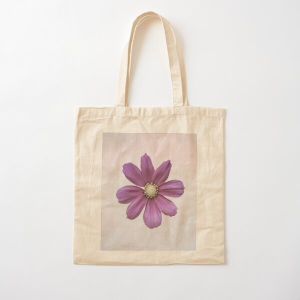 Purple Cosmos Flower Cotton Tote Bag