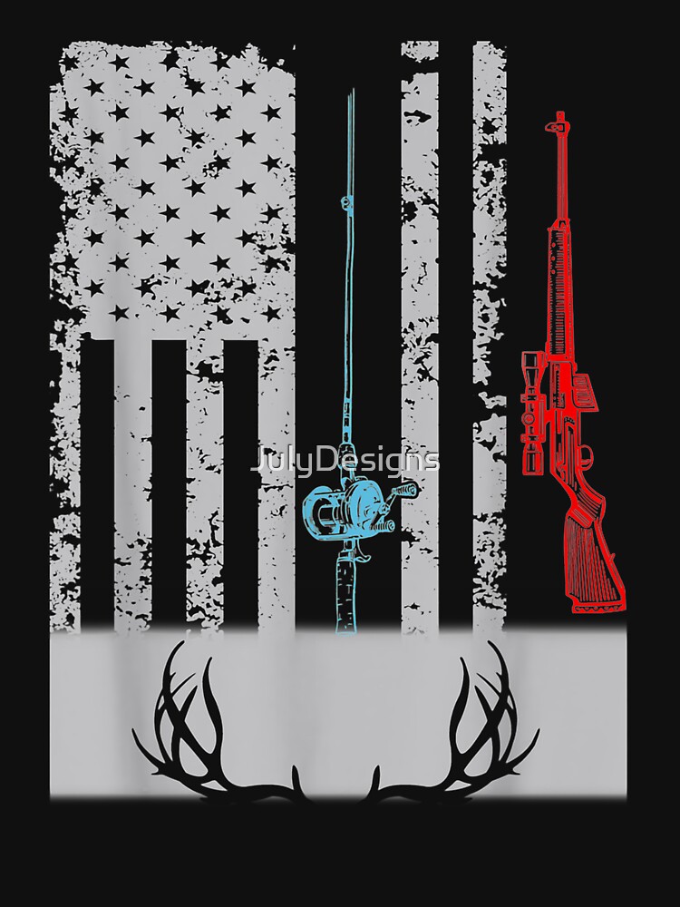 Official Fishing Rod Hunting Rifle America Flag Shirt - Thefirsttees