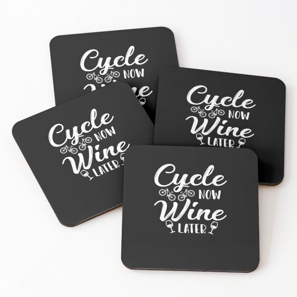 Cycle Now Wine Later Coasters (Set of 4)