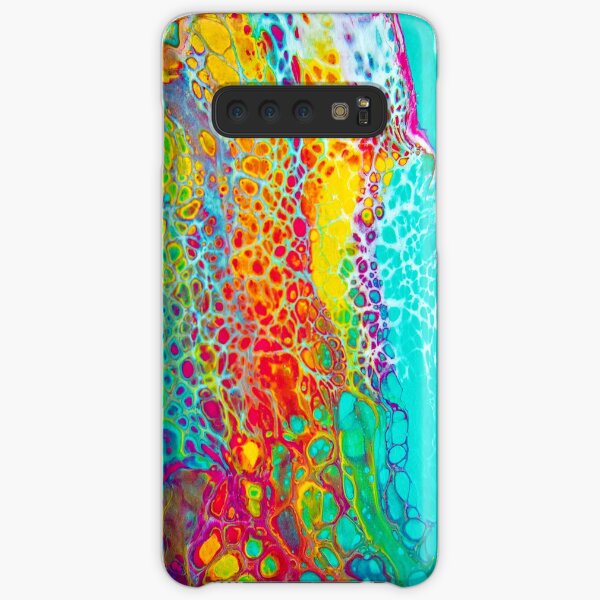 "Cellular Rainbow" - Acrylic Paint Pour Samsung Galaxy Snap Case