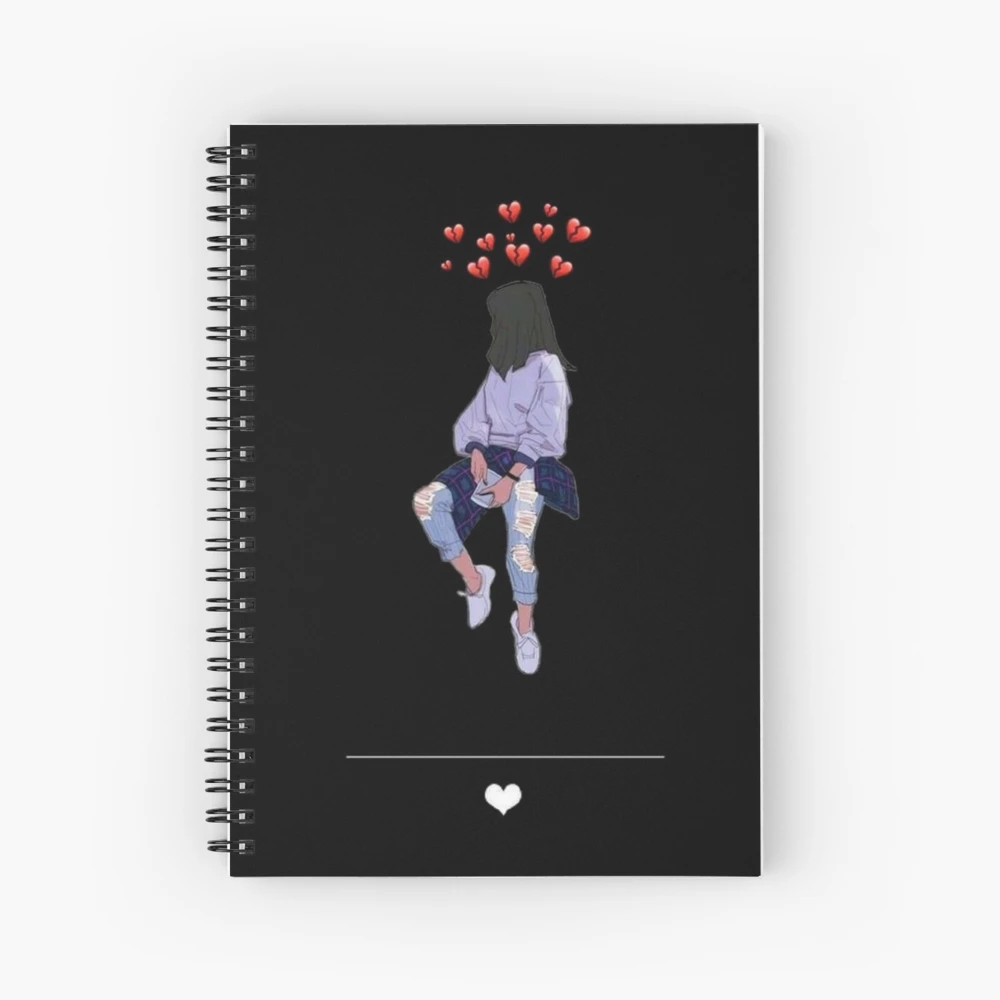 You Broke My Heart - Sad Anime Girl Spiral Notebook for Sale by