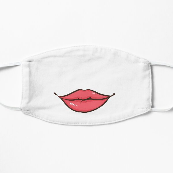 Red lips face mask Flat Mask