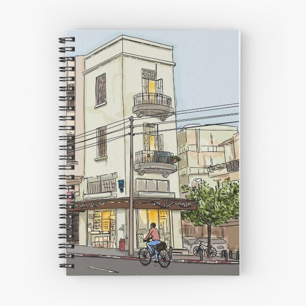 Item preview, A Street in Tel Aviv, Colorful Urban Sketch designed and sold by NaliniLe.
