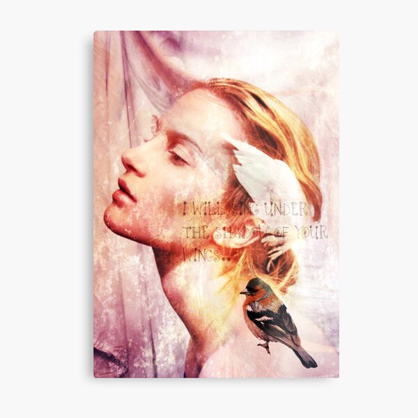 I will sing under the shadow of Your wings Metal Print