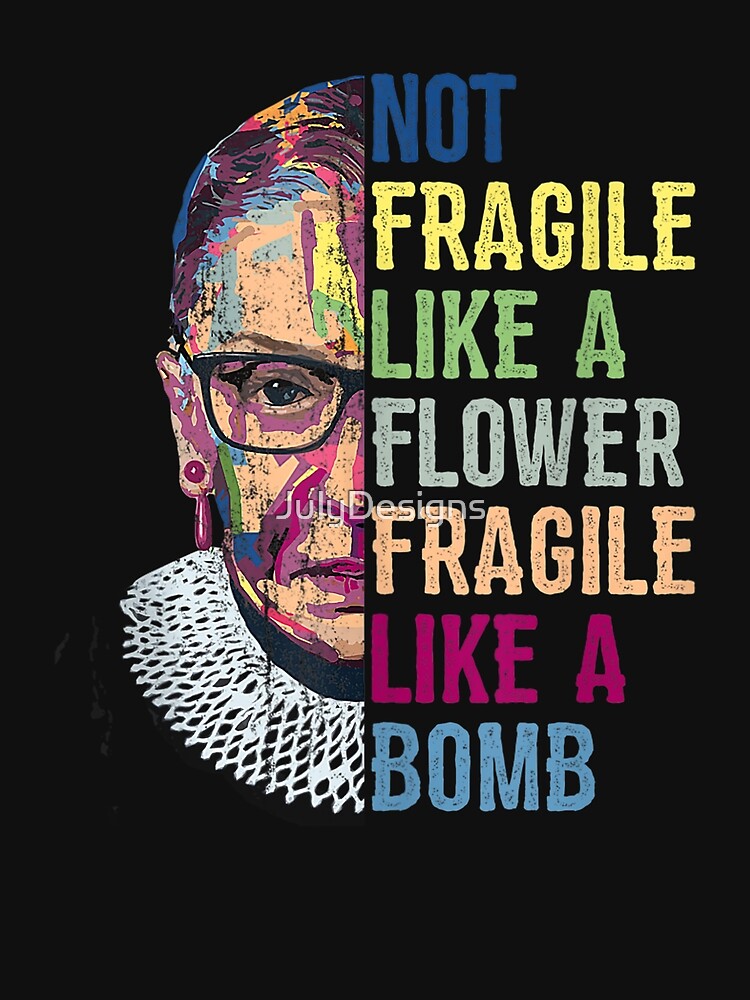 "Not Fragile Like A Flower But A Bomb Ruth Ginsburg RBG Quotes" Poster