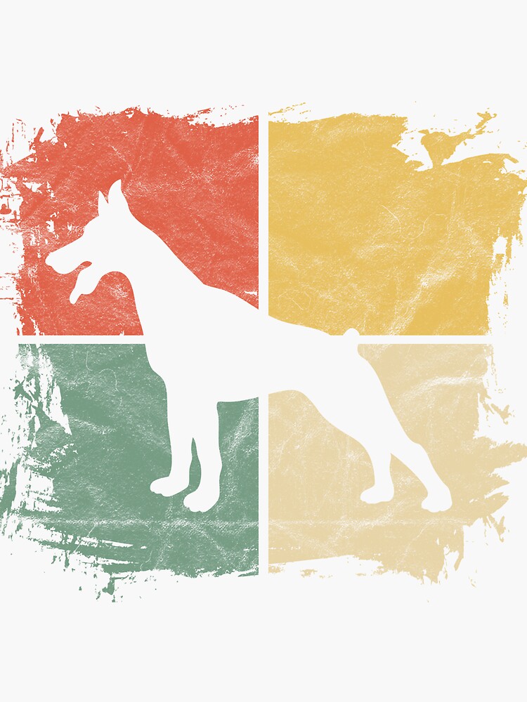 "Square Retro Doberman Owner Gift Dog Pinschers Dobie Dad Mom" Sticker