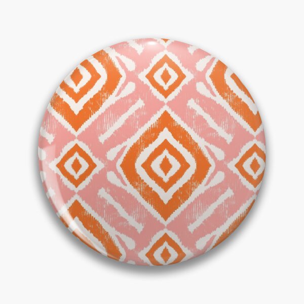 Item preview, Ocher and pink Ikat Boho Fabric designed and sold by Irina Bogomolova.