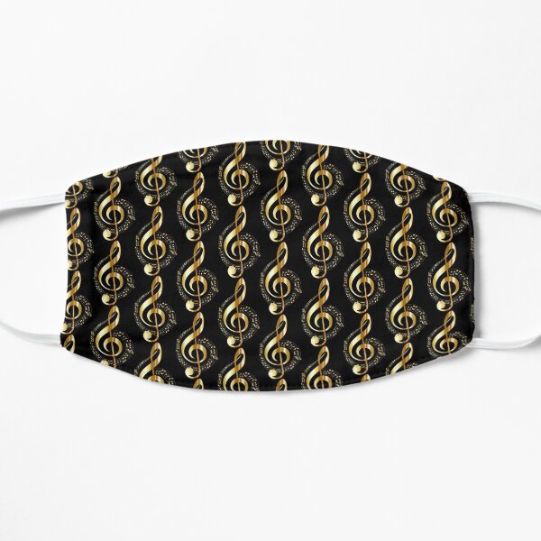 Golden Musical Note Flat Mask