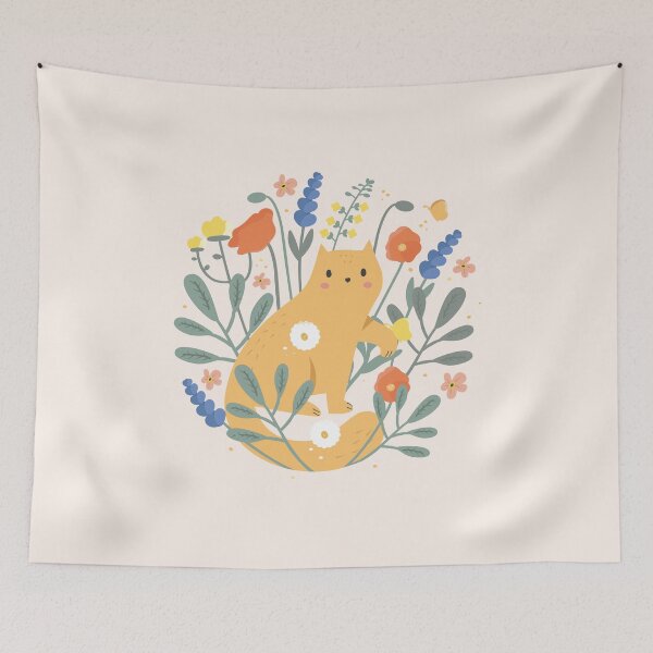 Item preview, Red cat in the garden  designed and sold by crealizable.