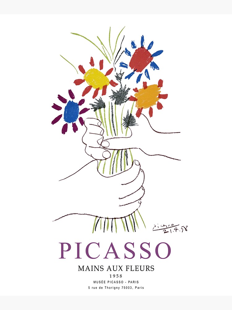 Picasso Exhibition - Mains Aus Fleurs (Hands with Flowers) 1958 Artwork by clothorama