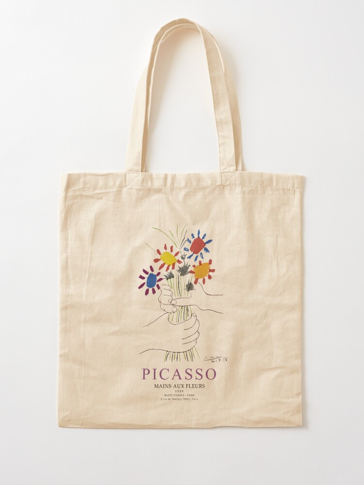 Alternate view of Picasso Exhibition - Mains Aus Fleurs (Hands with Flowers) 1958 Artwork Tote Bag
