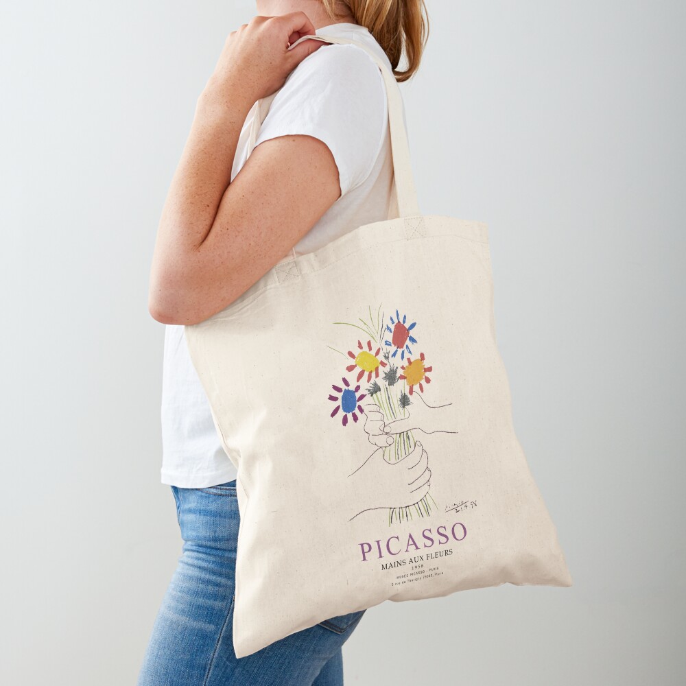 Picasso Exhibition - Mains Aus Fleurs (Hands with Flowers) 1958 Artwork Tote Bag
