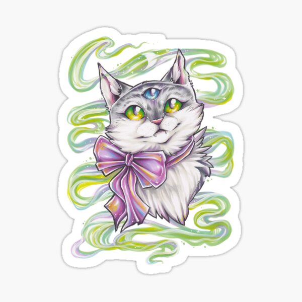 Vista previa del artículo con la obra «Gatito que todo lo ve», diseñado y vendido por kattvalk.