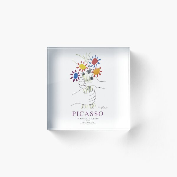 Picasso Exhibition - Mains Aus Fleurs (Hands with Flowers) 1958 Artwork Acrylic Block
