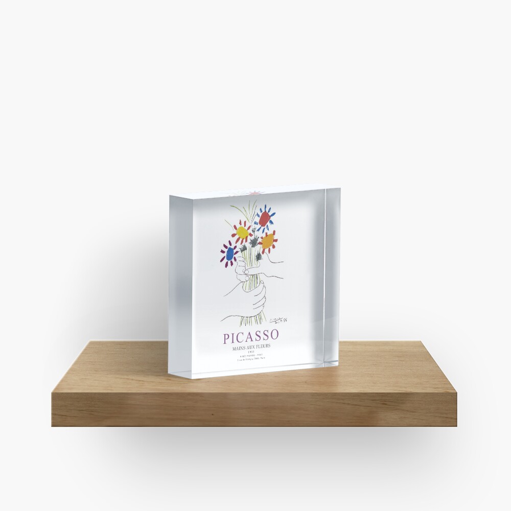 Picasso Exhibition - Mains Aus Fleurs (Hands with Flowers) 1958 Artwork Acrylic Block