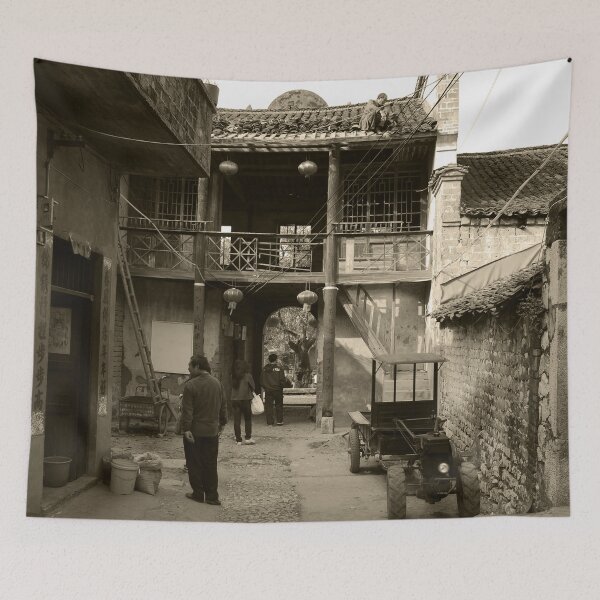 Item preview, Chinese Mountain Village Scene designed and sold by TeesyFun.