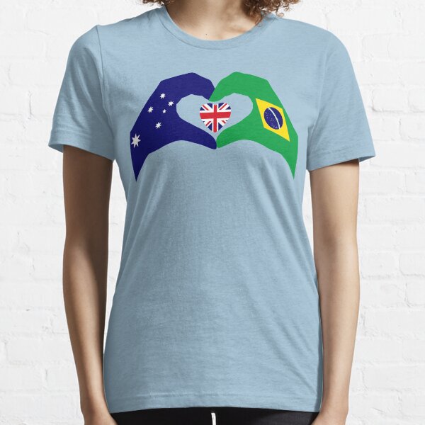 We Heart Australia & Brazil Patriot Flag Series Essential T-Shirt