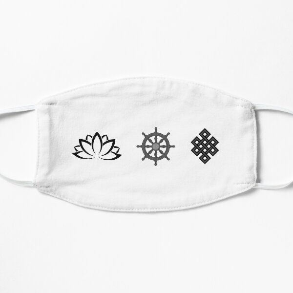 Lotus Flower, Dharma Wheel, and Endless Knot Flat Mask