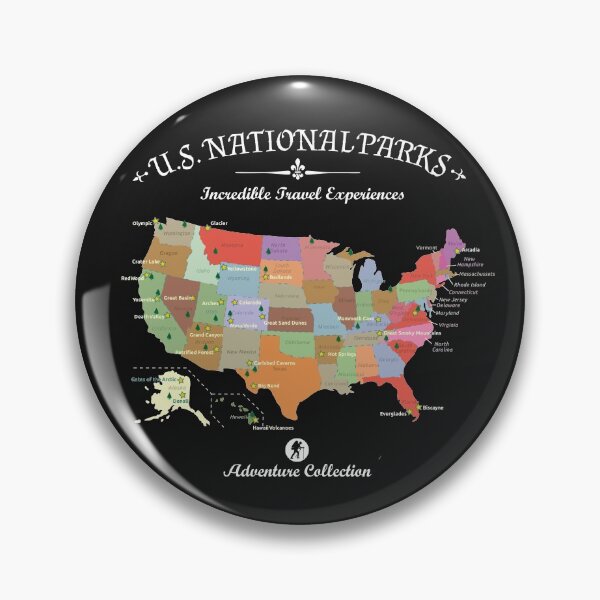 Item preview, US National Parks Map Colorful with all 59 National Parks  designed and sold by alenaz.