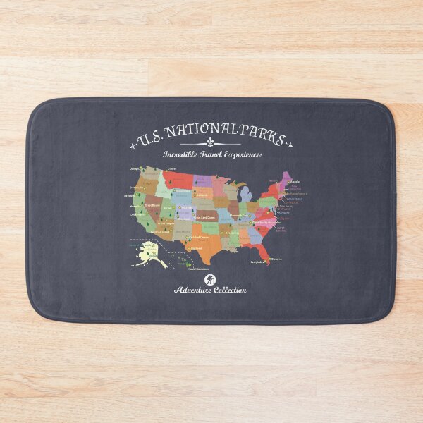 Item preview, US National Parks Map Colorful with all 59 National Parks  designed and sold by alenaz.
