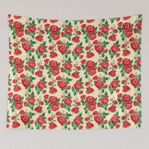 Item preview, Rose flowers in romantic vintage pattern designed and sold by Yulia Fushtey.