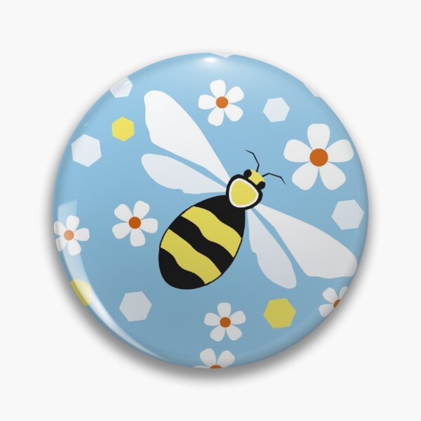 Item preview, Bees and Flowers on Blue designed and sold by SilverDarner.