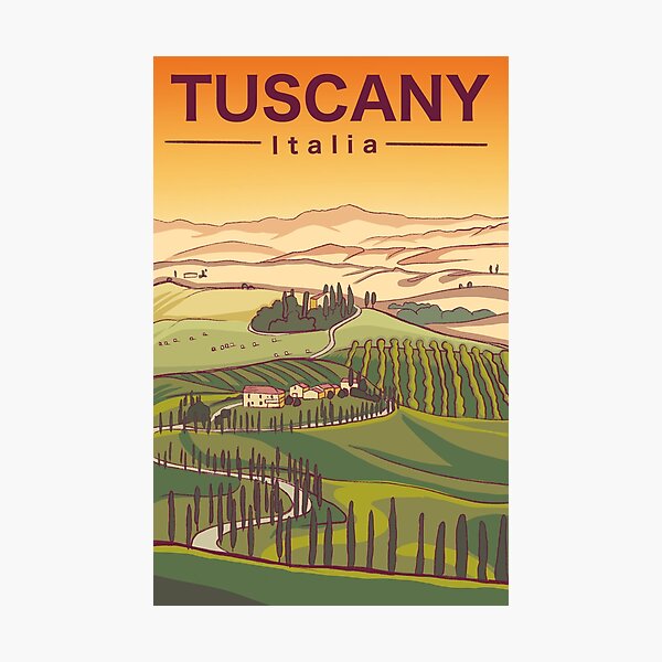 Item preview, Vintage Tuscany Travel Poster designed and sold by ally-mck.
