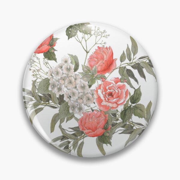 Artikelvorschau, Der Meistergärtner (Weiß) #FloralPattern #Vintage #HandDrawn #CoralPink entworfen und verkauft von ANTHROPOLESLEY.