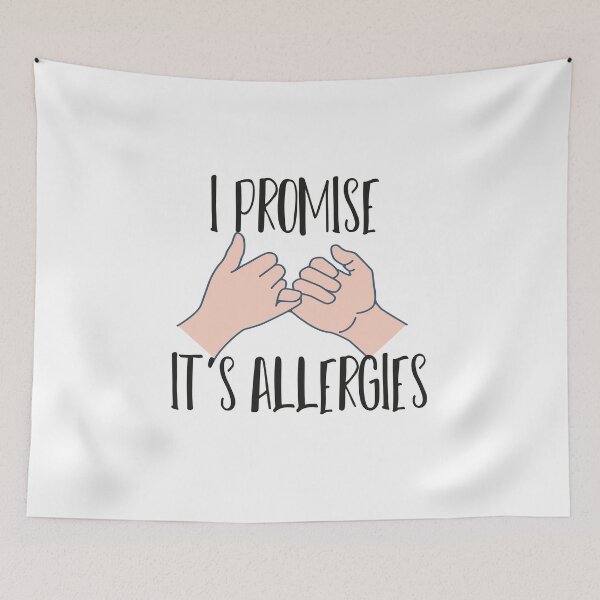 Item preview, I Promise It's Allergies Simple Funny Quote with Pinky Promise Hands Graphic illustration  designed and sold by MerchSpot.