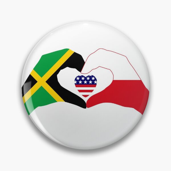 Item preview, We Heart Jamaica & Poland & USA Patriot Flag Series designed and sold by Carbon-Fibre Media.