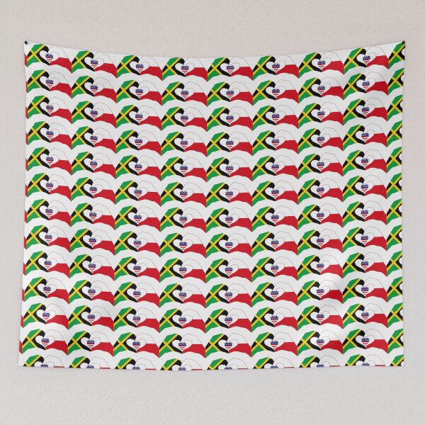 Item preview, We Heart Jamaica & Poland & USA Patriot Flag Series designed and sold by Carbon-Fibre Media.