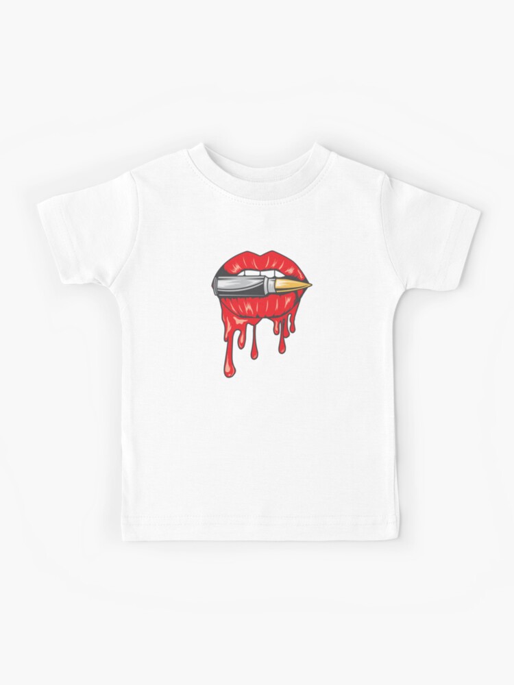 Biting The Bullet Red Lipstick Lips T Shirt Biting The Bullet Red Lipstick Lips T Shirt