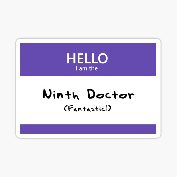 Ninth Doctor Name Tag Sticker