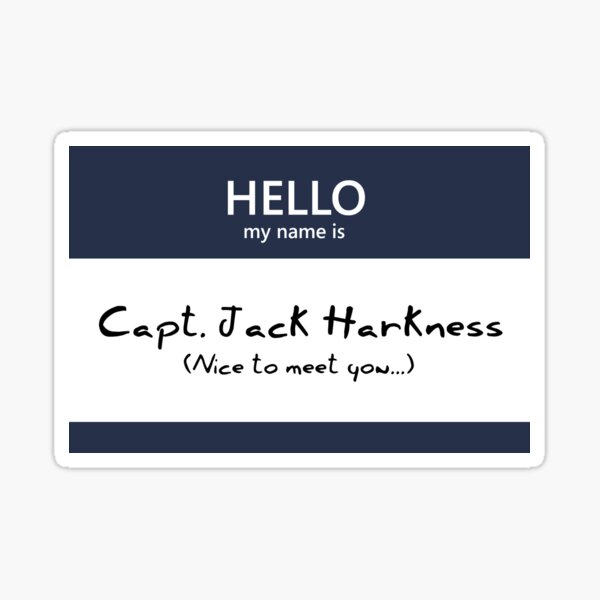 Captain Jack Harkness Name Tag Sticker