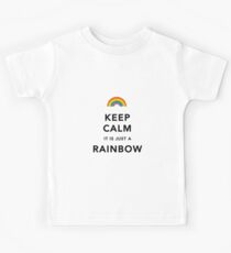 Keep Calm Rainbow on white Kids Tee