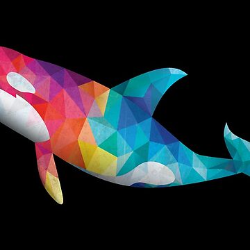 Orca Killer Whale Rainbow Retro Love Stainless Steel Water Bottle