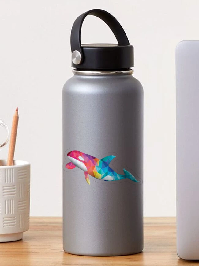 Orca Killer Whale Rainbow Retro Love Stainless Steel Water Bottle