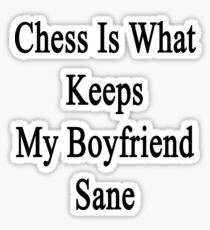 Chess Is What Keeps My Boyfriend Sane Sticker