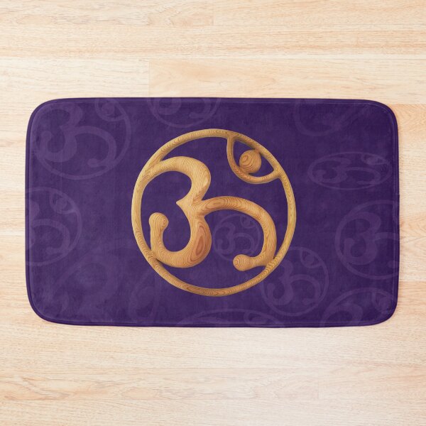 Item preview, Om Symbol wood carved on Purple background designed and sold by SignsOfSpirit.