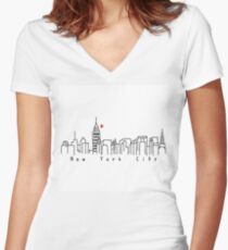 New York Women's Fitted V-Neck T-Shirt
