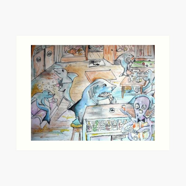 the shark bar Art Print