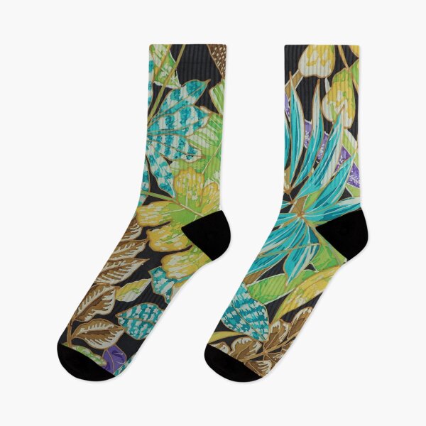 Item preview, Tropical leaves Green, Turquoise,Brown and Purple designed and sold by Leslie Rogers Todder.