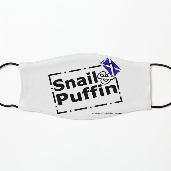 Snail and Puffin Scottish Flag Stamp Kids Mask