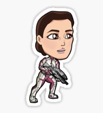 Mass Effect - Ashley Williams with Assault Rifle Chibi Sticker Sticker