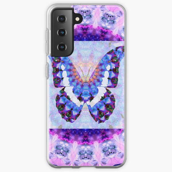 Purple Mandala Butterfly Art by Sharon Cummings Samsung Galaxy Soft Case
